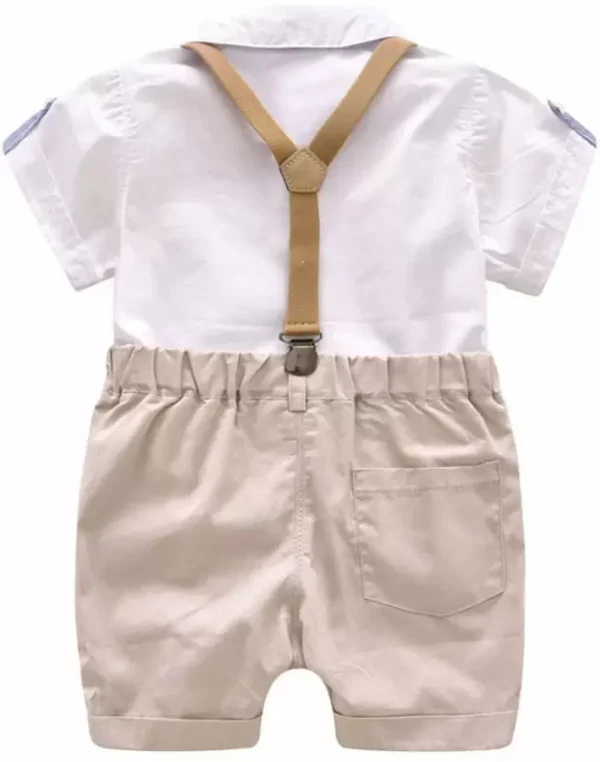 Baby Boys & Baby Girls Party(Festive) Shirt Shorts  (White) - Image 2